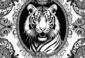 tiger skeleton body hunting tattoo idea