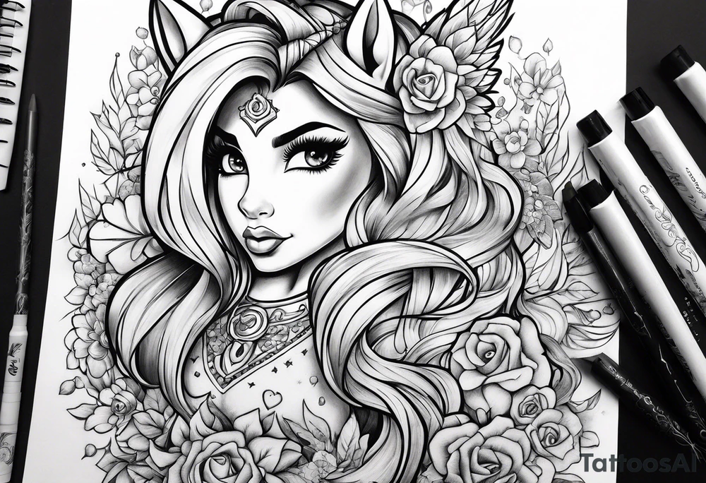Full sleeve with my little pony, Jen and the hollograms tattoo idea