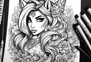 Full sleeve with my little pony, Jen and the hollograms tattoo idea