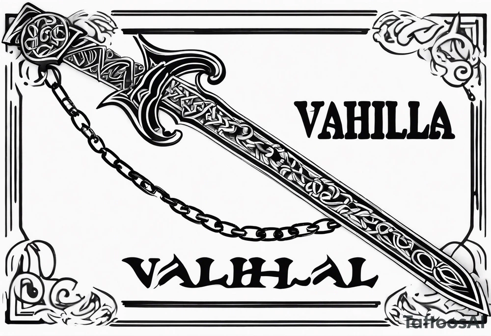 Valhalla fire sword chains mom tattoo idea