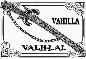 Valhalla fire sword chains mom tattoo idea