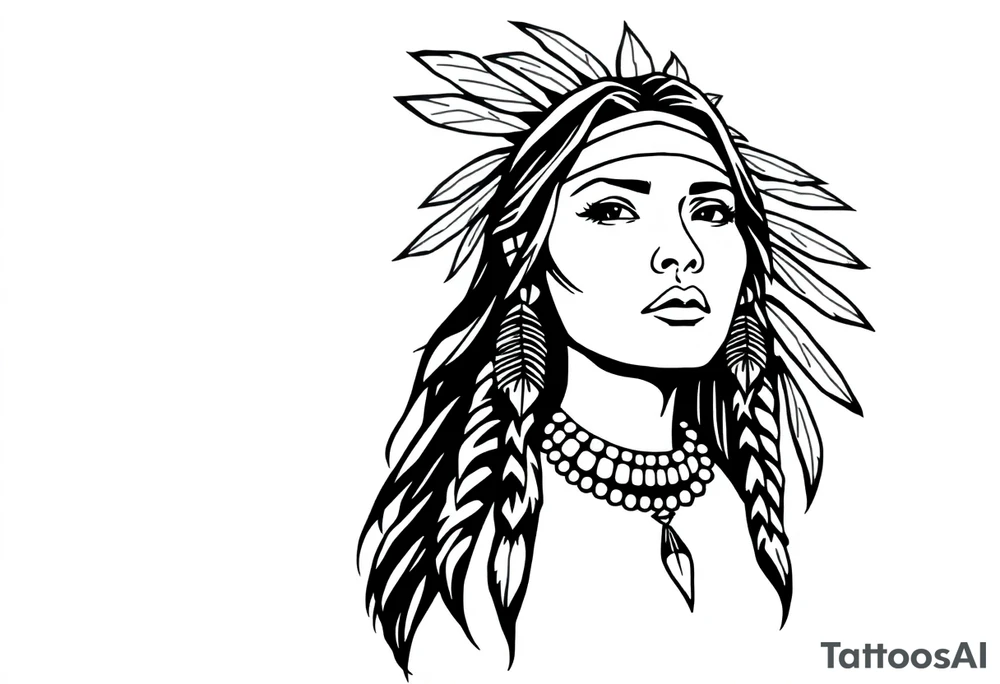 Native American female tattoo idea