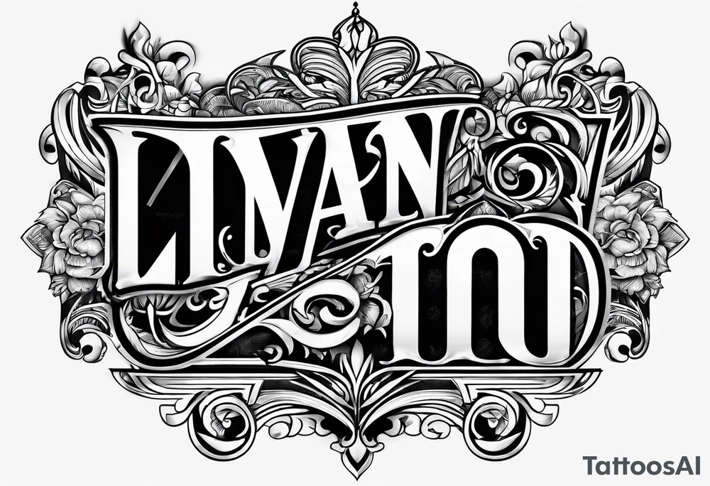 Lettering of the name Ivan tattoo idea