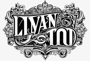 Lettering of the name Ivan tattoo idea