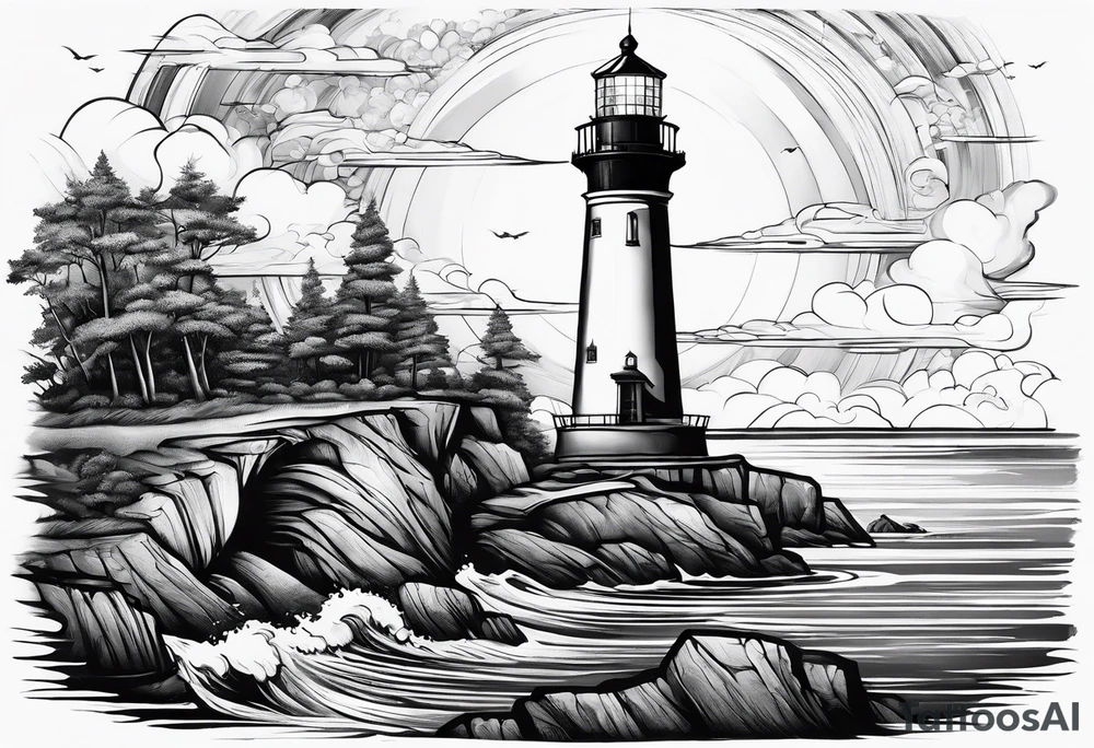 blade, saturn, lighthouse tattoo idea