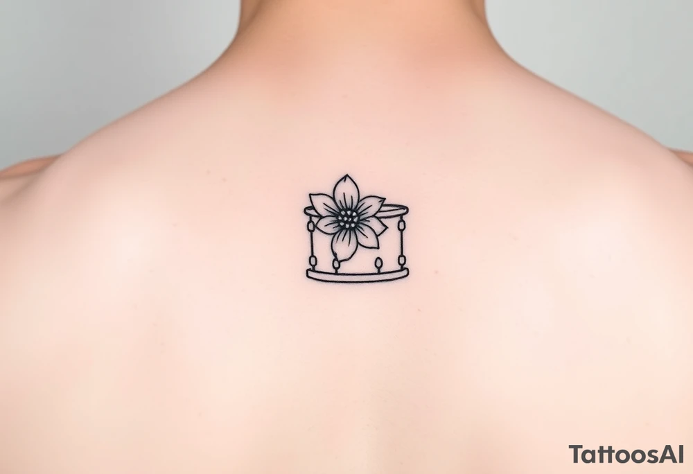 Snare drum with flower tattoo idea