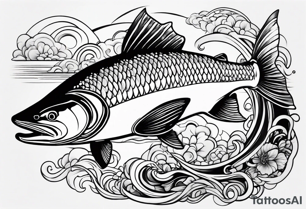 a salmon tattoo idea