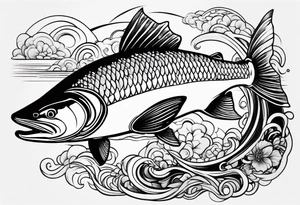 a salmon tattoo idea