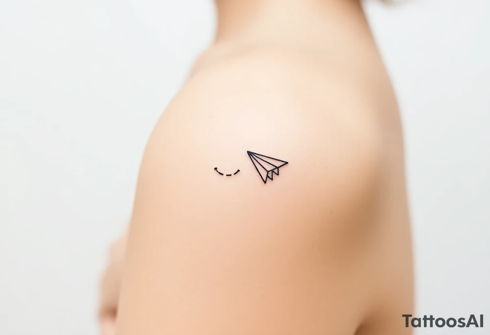 play, pause, stop, and rewind line tattoo paper plane tattoo idea