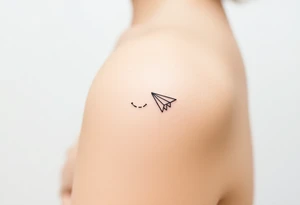 play, pause, stop, and rewind line tattoo paper plane tattoo idea