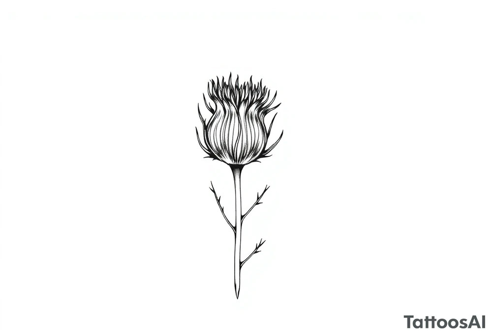 thistle minimalist tattoo idea