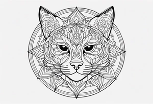 Cat mandala tattoo idea