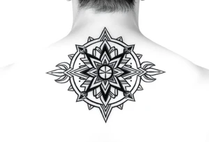 Polynesian geometric shield neurodiversity tattoo idea