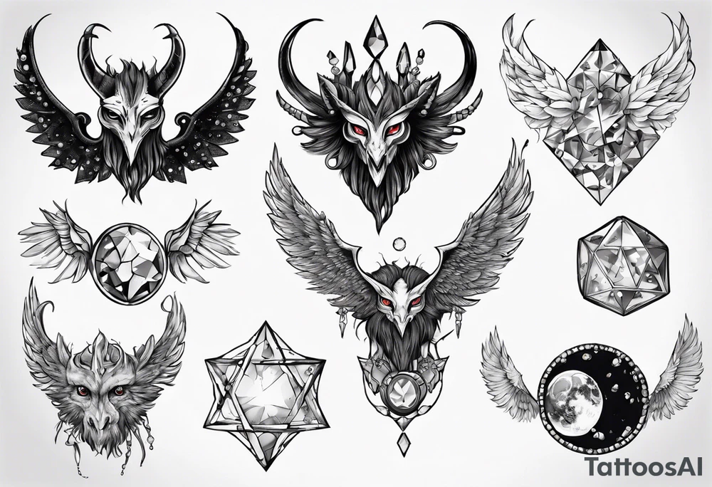 The Demon Stolas. Surrounded by gems, knowledge of astrology and poisonous gems. tattoo idea