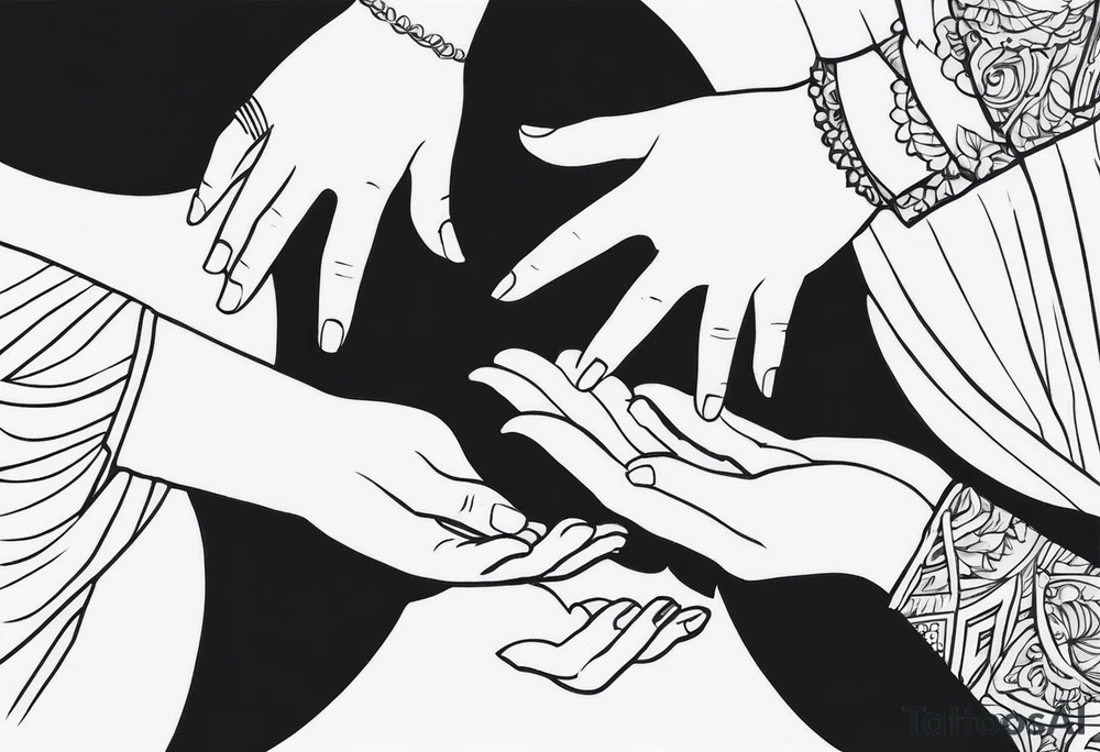 Old Hand reaching out to young hand tattoo idea