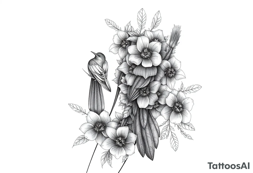 Exotic birds, Exotic flowers, Coy fish, a symbol of strength, a symbol of redemption, & with feathers tattoo idea