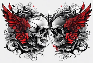 black and red dark theme tattoo idea