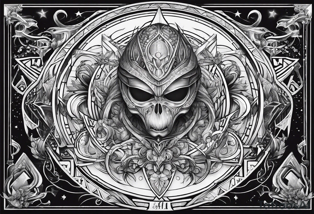 alien alphabet tattoo idea