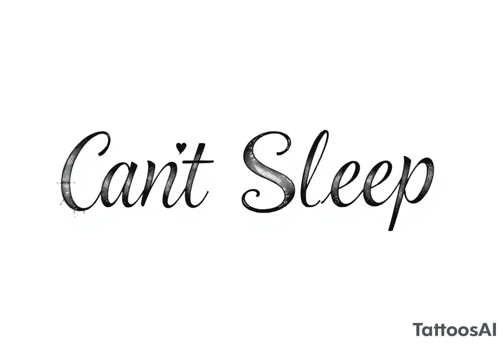 Words “Can’t Sleep” tattoo idea