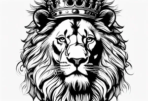 lion wearing crown tattoo idea