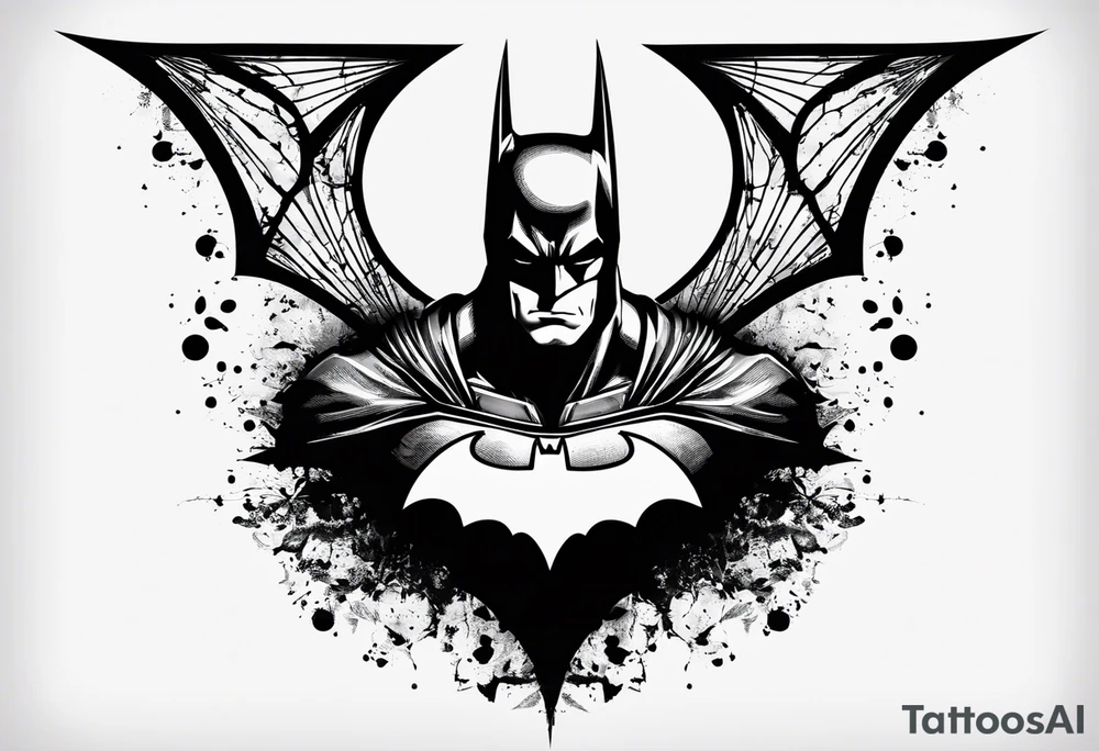 batman symbol, grunge, no circular tattoo idea