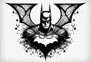 batman symbol, grunge, no circular tattoo idea