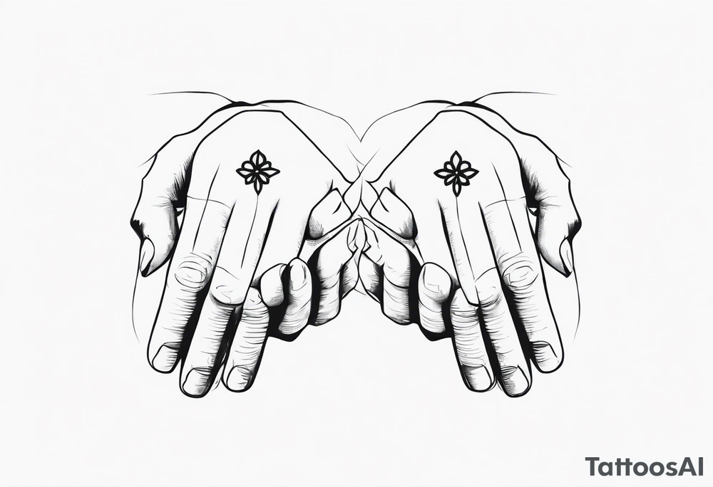 three hands holding tattoo idea