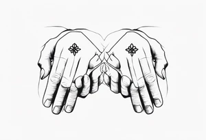 three hands holding tattoo idea