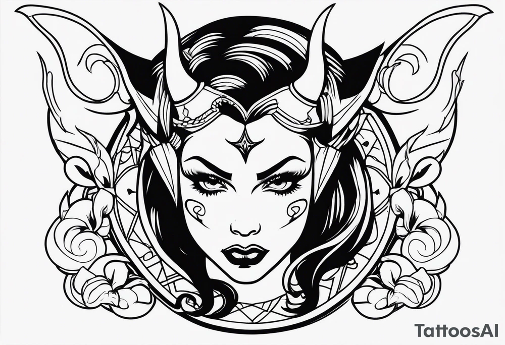 demon pinup tattoo idea