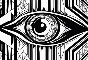 Most protective symbol in the world thirds eye layered through the design where is looks like your seeing through the fabric of reality tattoo idea