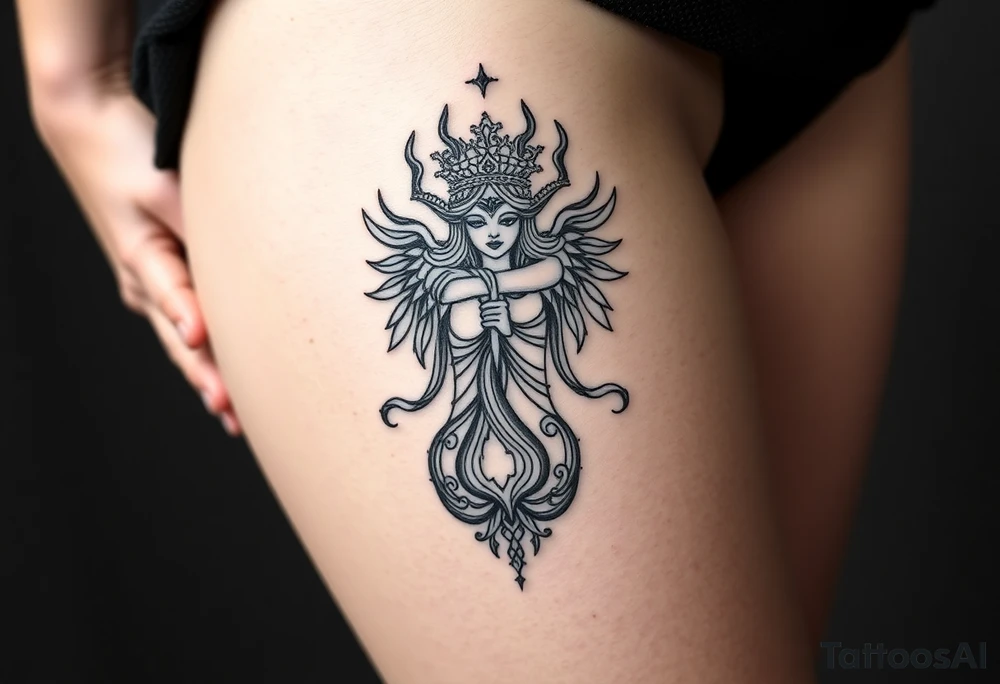 Tarot, the lovers ,witchy, Norse ,viking, hecate tattoo idea