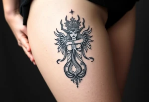 Tarot, the lovers ,witchy, Norse ,viking, hecate tattoo idea