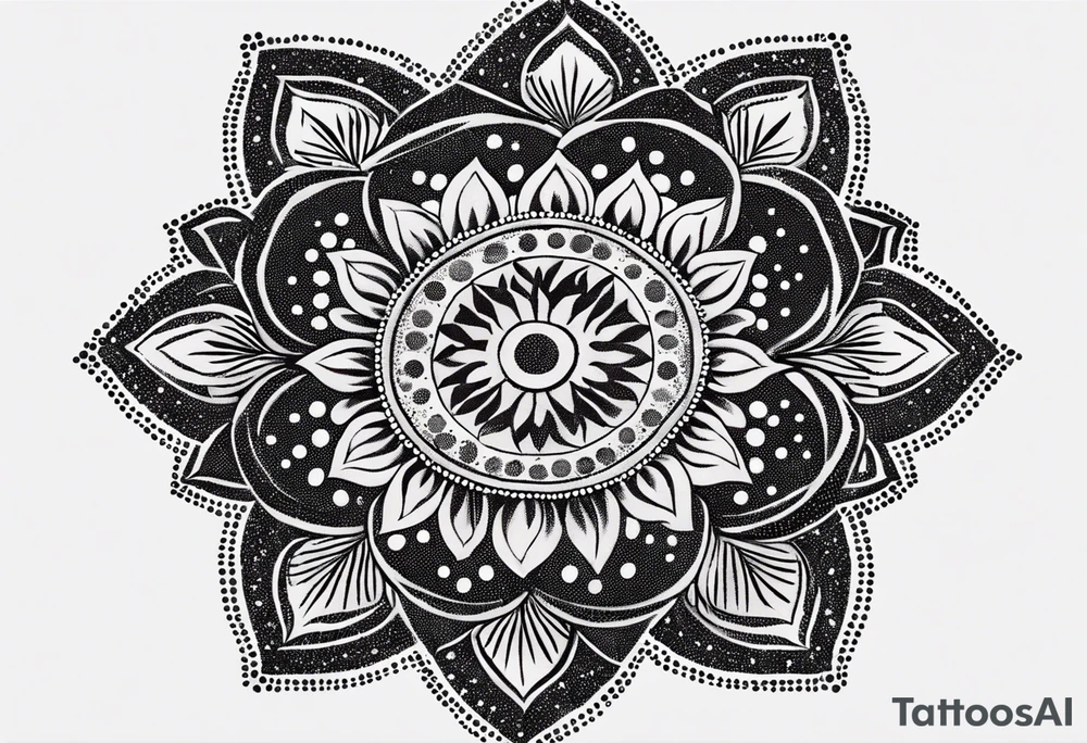 A feminin minimalist mandala with simple dit chain tattoo idea
