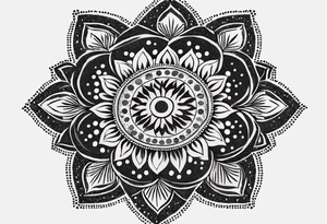 A feminin minimalist mandala with simple dit chain tattoo idea