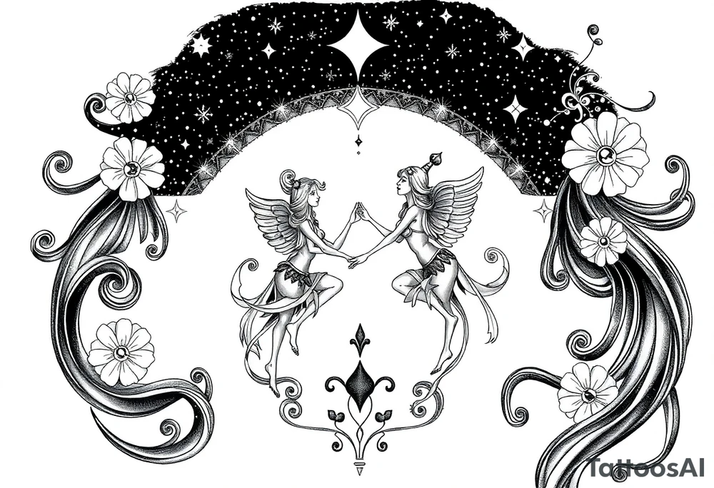 The constellation Gemini and my name viola tattoo idea
