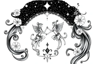 The constellation Gemini and my name viola tattoo idea