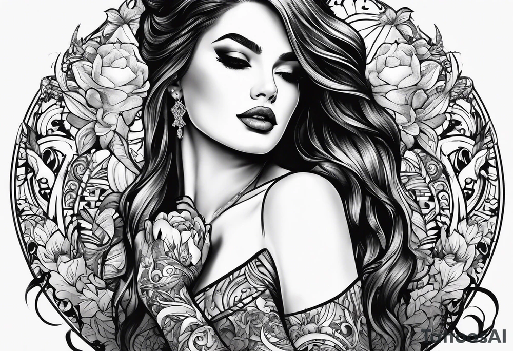 Romantic design foe woman arm using my kids picture tattoo idea