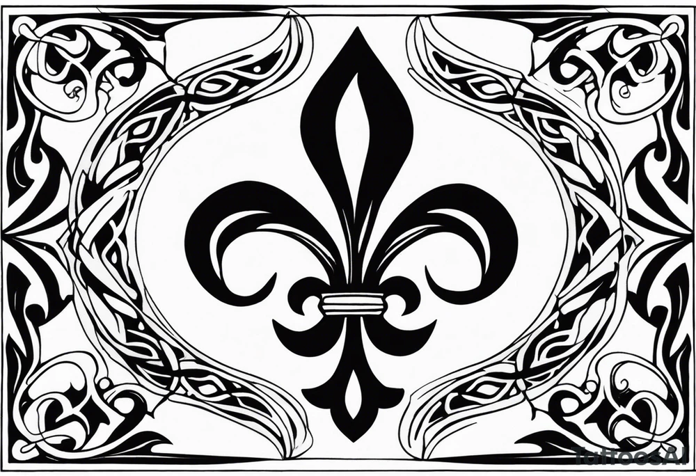 Fleur de lys celtique en flamme tattoo idea