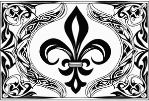 Fleur de lys celtique en flamme tattoo idea