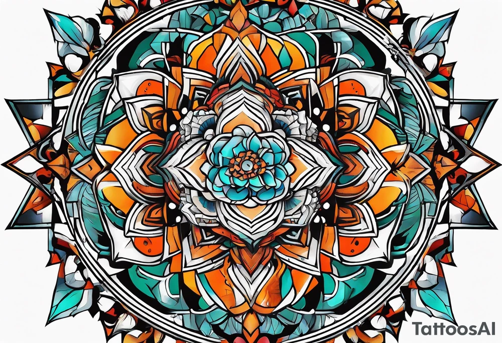 Geometrical painting tattoo idea