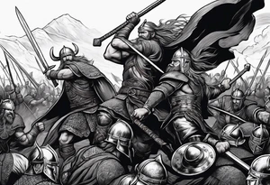 Viking battle scene to go on a back tattoo idea