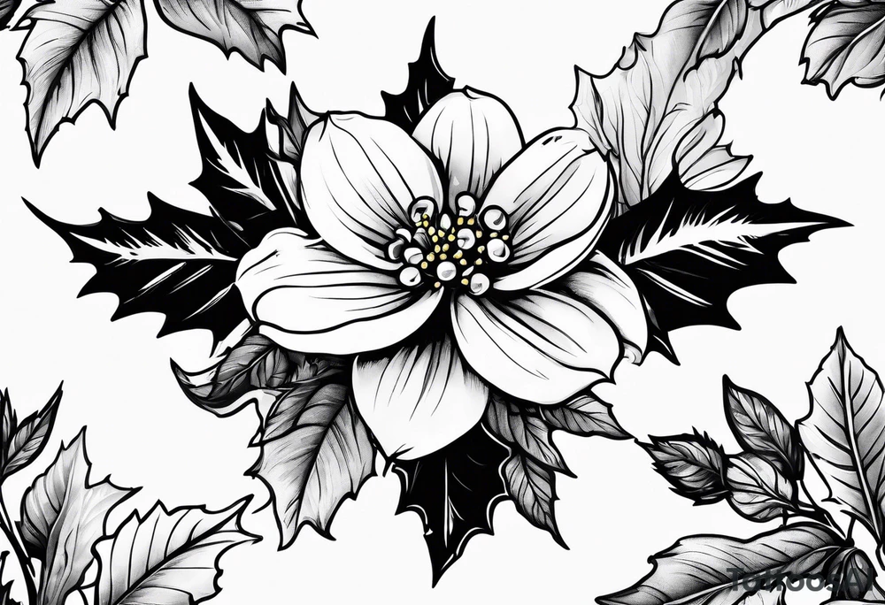 Holly birth flower tattoo idea