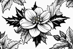 Holly birth flower tattoo idea