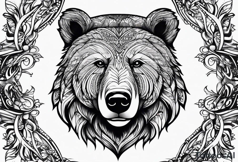 Bear face tattoo idea