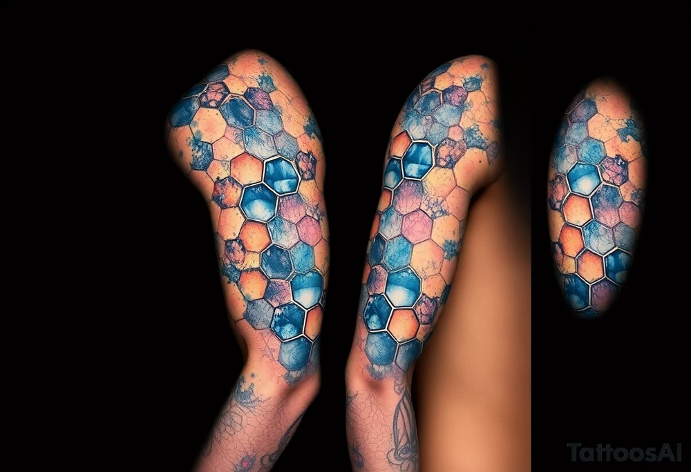 Salvador dali style honeycombs tattoo idea