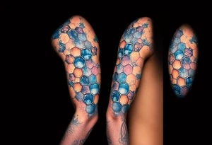 Salvador dali style honeycombs tattoo idea