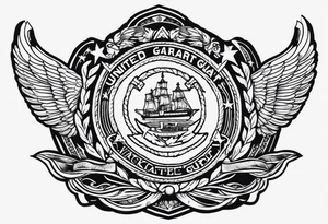 Left arm sleeve tattoo United States Coast Guard tattoo idea