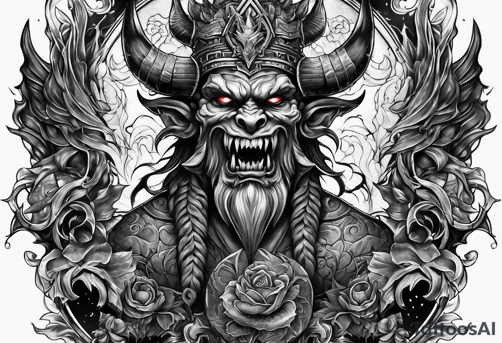 hell demon tattoo idea