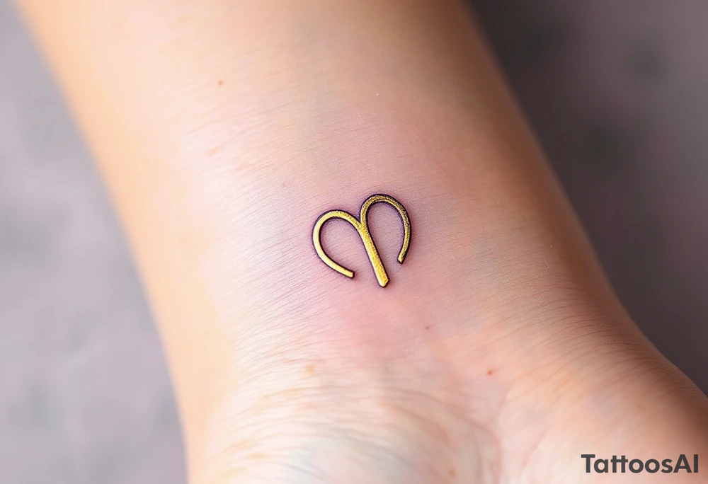 A symbol of rune of love carved with clean, sharp edges. The design in golden, and the background features a lavender. tattoo idea