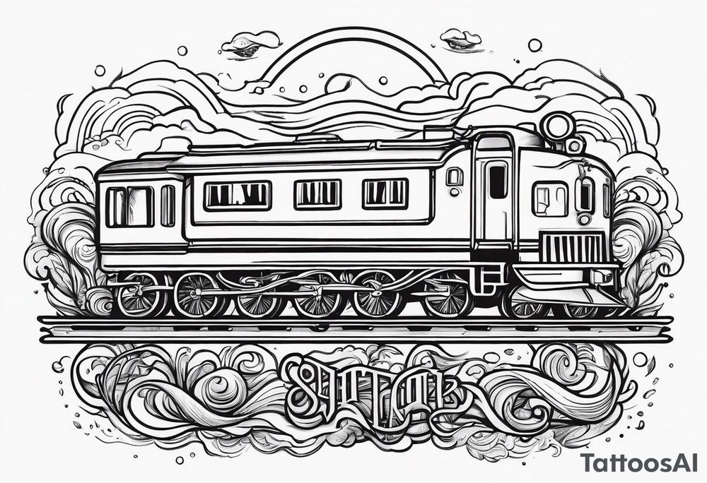 train in the sea tattoo idea